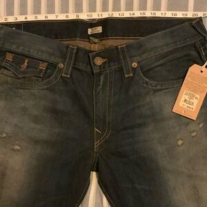 True Religion Men’s Size 40 Ricky Super T Stitch Straight Leg Jeans